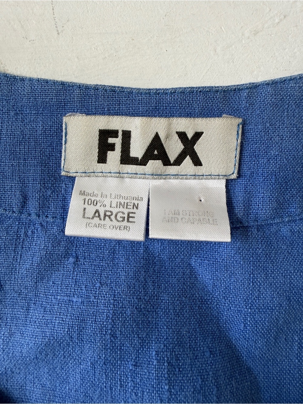 FLAX oversized lagenlook shirt in a coastal blue linen size L - Picture 4 of 6